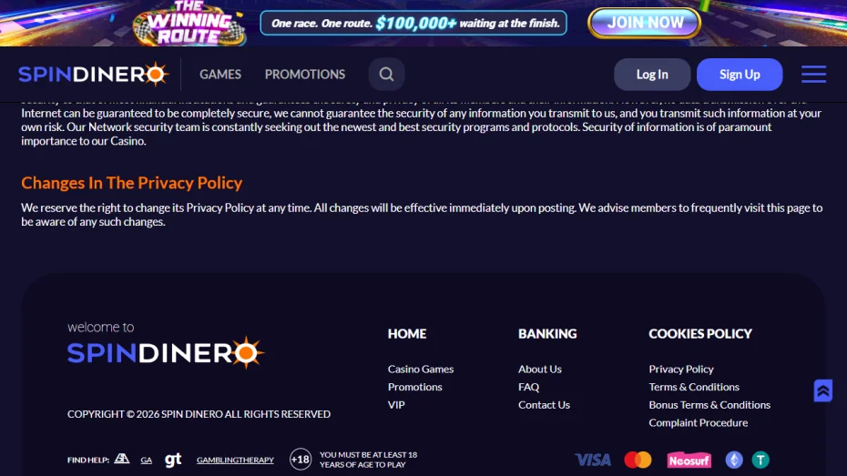 SpinDinero Casino Promo Code
